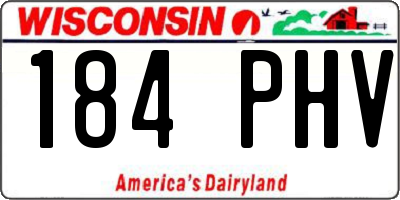 WI license plate 184PHV
