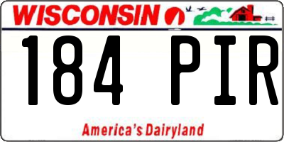 WI license plate 184PIR