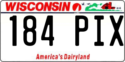 WI license plate 184PIX