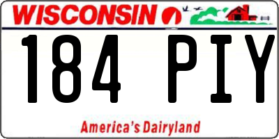 WI license plate 184PIY