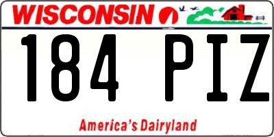 WI license plate 184PIZ