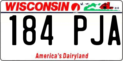 WI license plate 184PJA