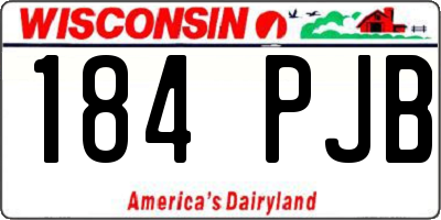 WI license plate 184PJB