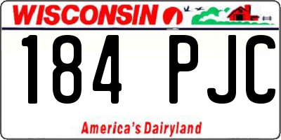 WI license plate 184PJC