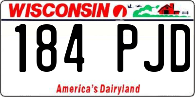 WI license plate 184PJD