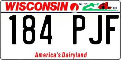 WI license plate 184PJF