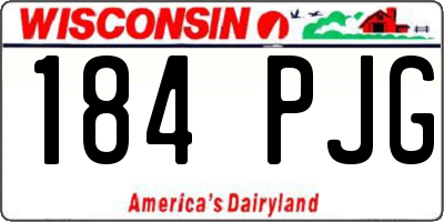 WI license plate 184PJG