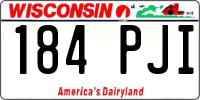 WI license plate 184PJI