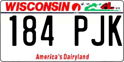 WI license plate 184PJK