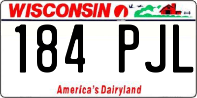 WI license plate 184PJL
