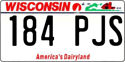 WI license plate 184PJS