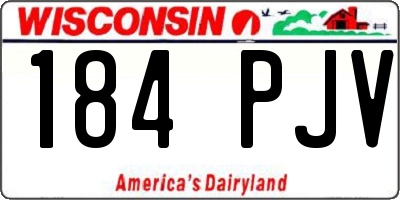 WI license plate 184PJV