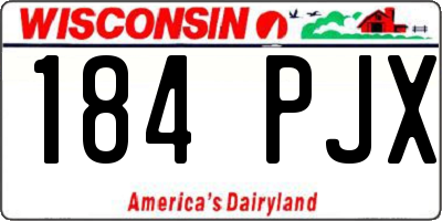 WI license plate 184PJX