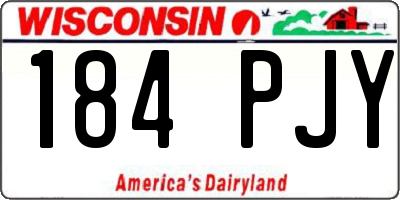 WI license plate 184PJY
