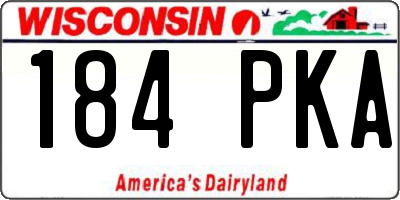 WI license plate 184PKA