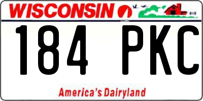 WI license plate 184PKC