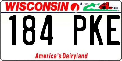 WI license plate 184PKE