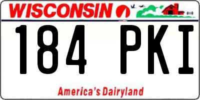 WI license plate 184PKI