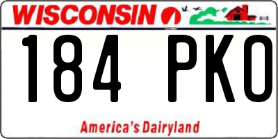 WI license plate 184PKO