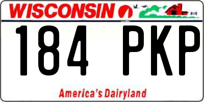 WI license plate 184PKP
