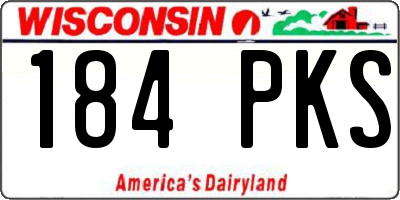 WI license plate 184PKS
