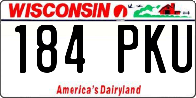 WI license plate 184PKU