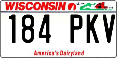 WI license plate 184PKV