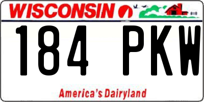 WI license plate 184PKW