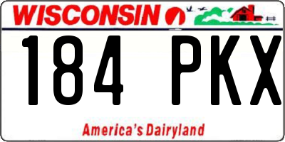 WI license plate 184PKX