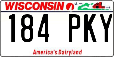 WI license plate 184PKY