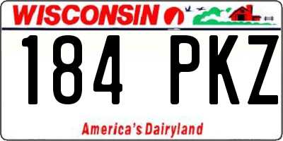 WI license plate 184PKZ