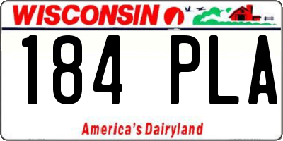 WI license plate 184PLA
