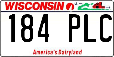WI license plate 184PLC