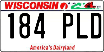 WI license plate 184PLD