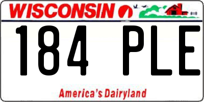 WI license plate 184PLE