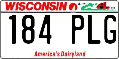 WI license plate 184PLG