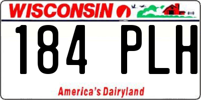 WI license plate 184PLH