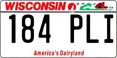 WI license plate 184PLI