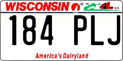 WI license plate 184PLJ