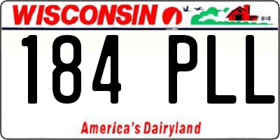 WI license plate 184PLL