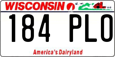 WI license plate 184PLO