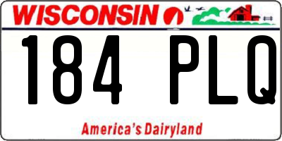 WI license plate 184PLQ