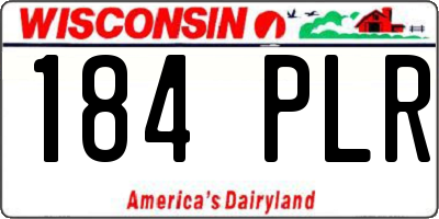 WI license plate 184PLR