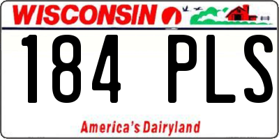 WI license plate 184PLS