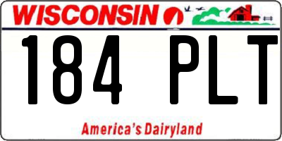 WI license plate 184PLT
