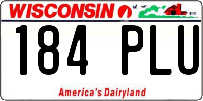 WI license plate 184PLU