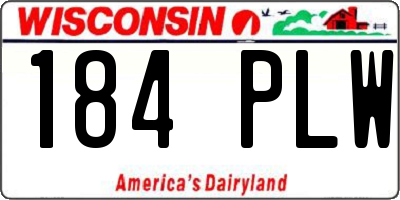 WI license plate 184PLW
