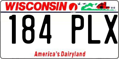 WI license plate 184PLX