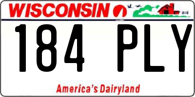 WI license plate 184PLY