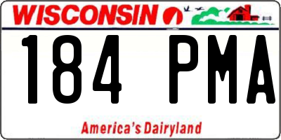 WI license plate 184PMA